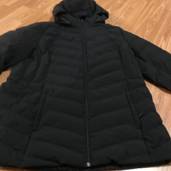 32 Degrees Heat Mens Puffer Jacket XL Black Polyester & Nylon Removable Hood - Picture 2 of 12